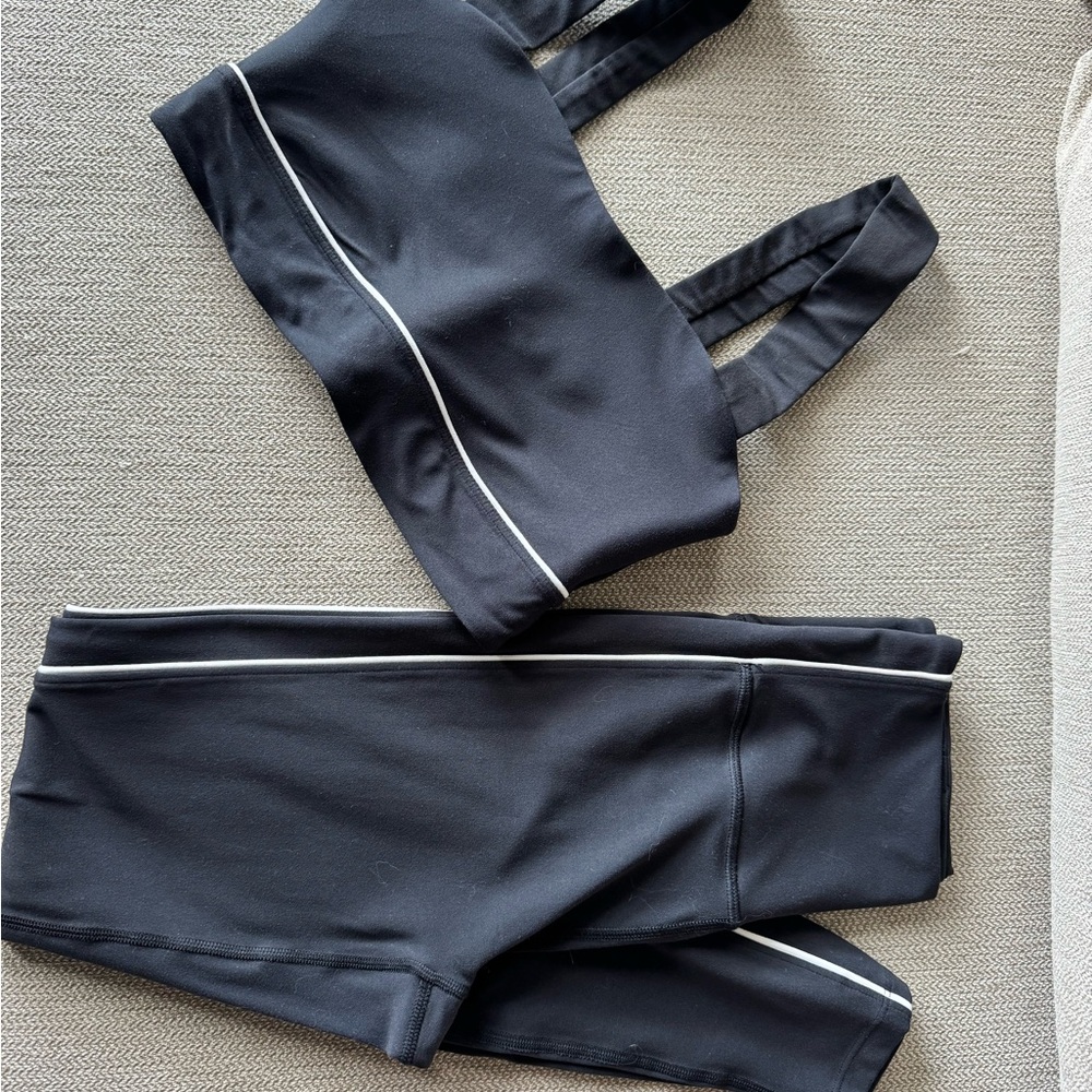Black Sports Bra and Leggings Set